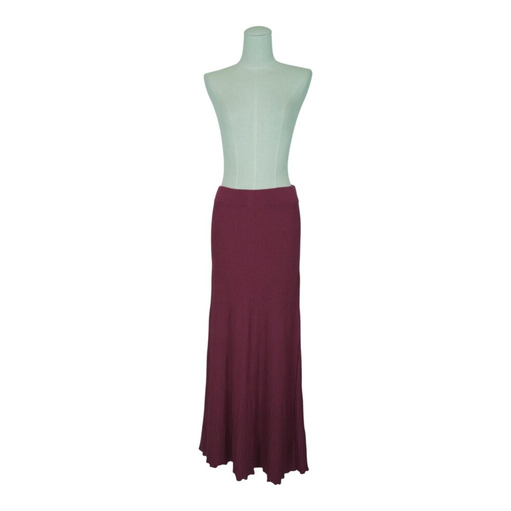 Free People Shine Bright Knit Maxi Skirt Burgundy Purple Sz Small - Picture 7 of 10